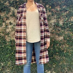 Long multicolored Flannel! Great condition!